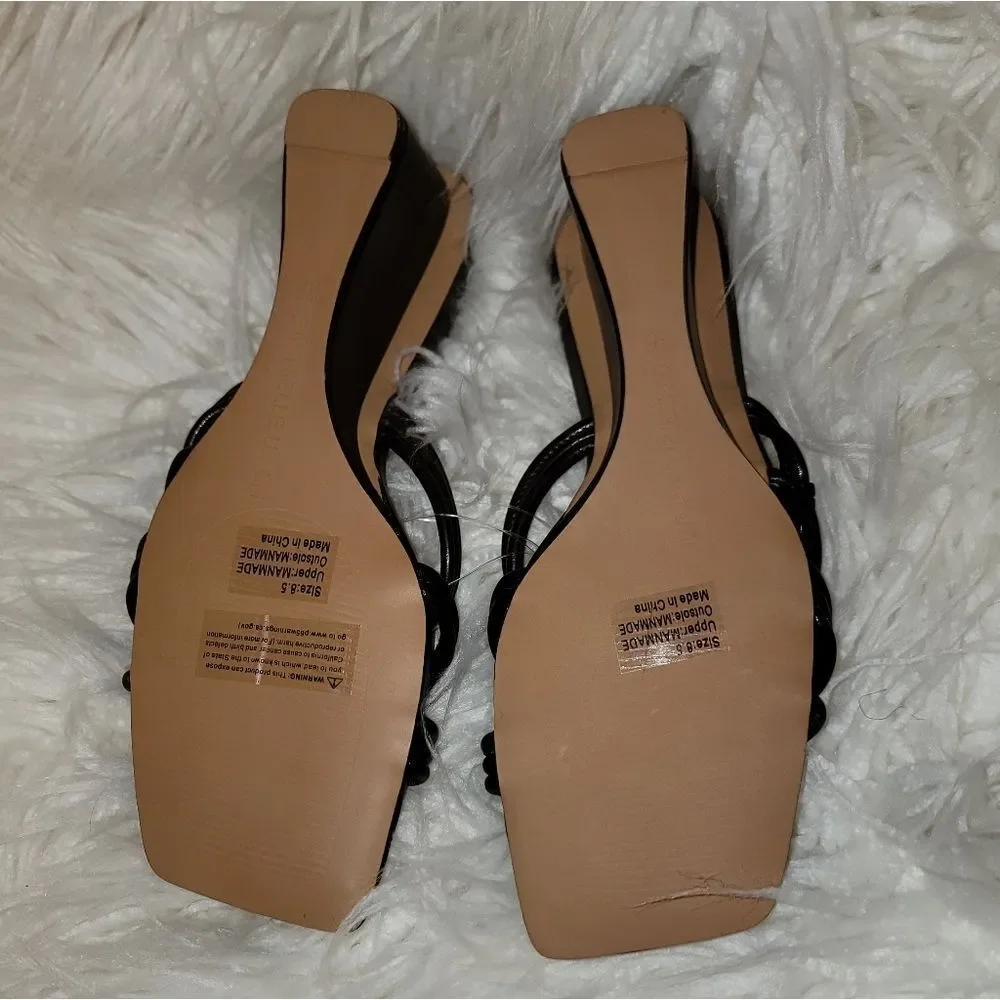 🆕️👡Gabrielle Union Harmoni Woven Wedge Slides, Black, Sz 8.5